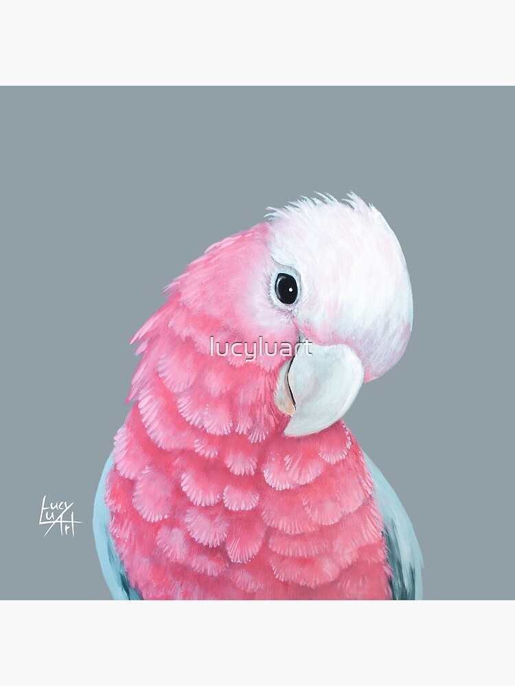 Thumbnail 4 of 4, Pillow, Pink and Grey Galah designed and sold by lucyluart.