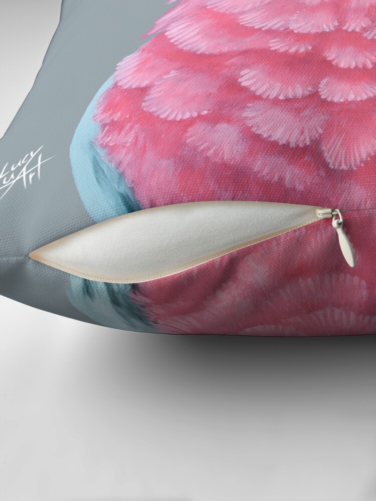 Thumbnail 2 of 4, Pillow, Pink and Grey Galah designed and sold by lucyluart.