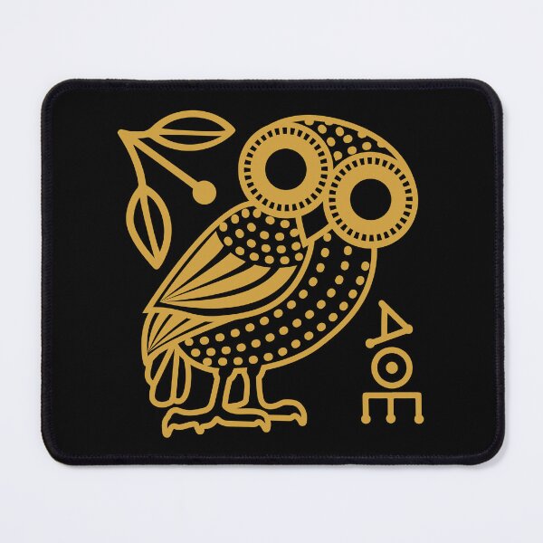 Item preview, Cute Athenian owl outline inspired by the ancient Greek art on the Tetradrachm coin designed and sold by Happy Puppy Print On Demand.