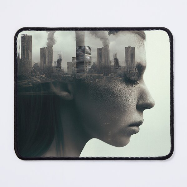 Item preview, Double exposure woman polluted city designed and sold by RK - Shop.