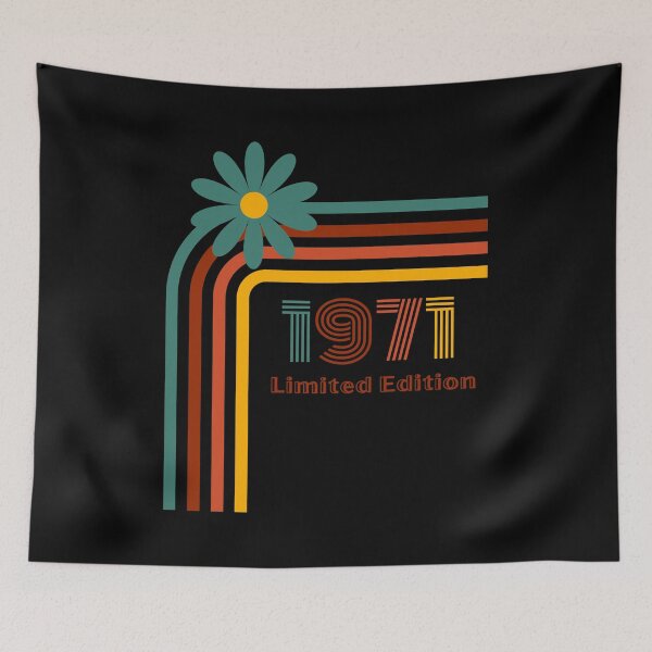 Item preview, Born In 1971 Retro Limited Edition Birthday Design designed and sold by RockBeeDesigns.