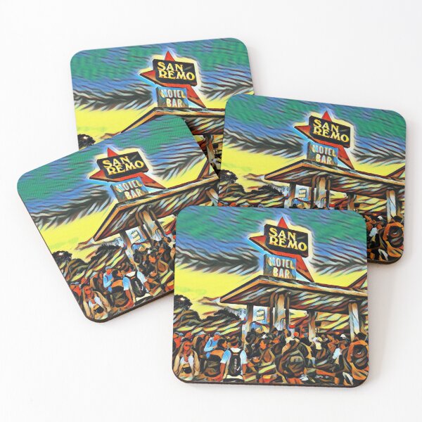Item preview, Glastonbuy San Remo Hotel Bar Festival Artwork designed and sold by unitydesigneu.