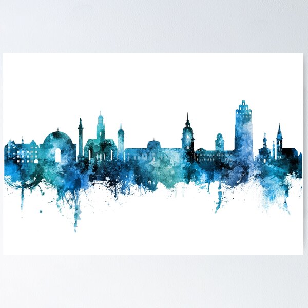 Item preview, Darmstadt Germany Skyline designed and sold by ArtPrints.