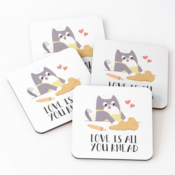 Item preview, Love is all you knead Cat Cute Funny designed and sold by ClawverCat.