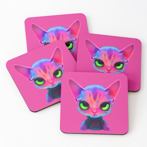 Item preview, Pink Cyberpunk Kitty Sticker designed and sold by Teetans.