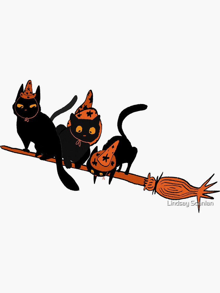 Witches' Cat Sticker by Cinnabees