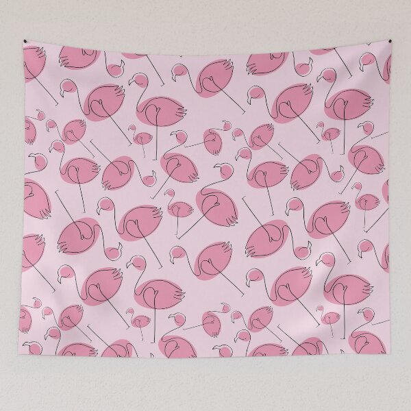 Item preview, Cute Monoline Drawn Flamingo Pattern designed and sold by MakeitMelo.