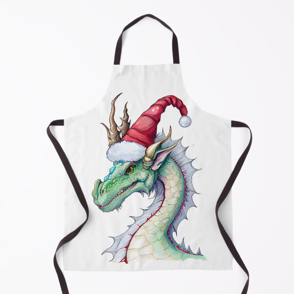 Item preview, Watercolor Christmas Green Dragon Wearing Santa Hat designed and sold by CGSGraphics.
