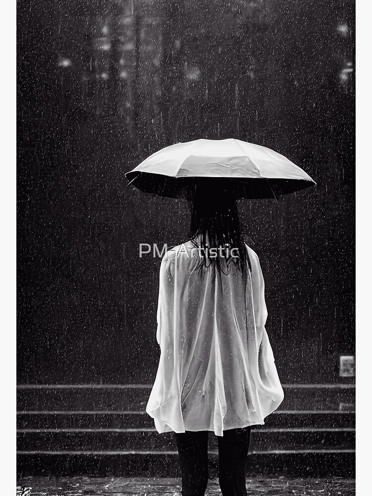 mujer bajo la lluvia