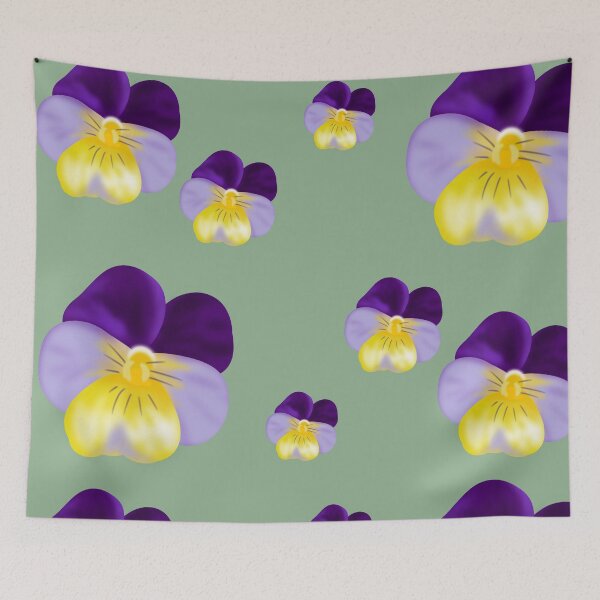 Item preview, Summer Spring Pansies Penséer Flowers Pattern  designed and sold by Karen Ekdahl.