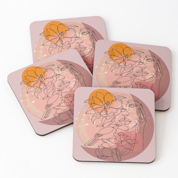 Item preview, Woman Face With Flowers and Bird, Moon designed and sold by ORA_ORA.