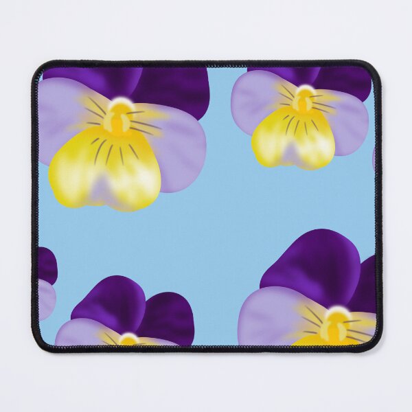 Item preview, Summer Pansies Penséer Flowers Pattern with Light Blue Background designed and sold by Karen Ekdahl.