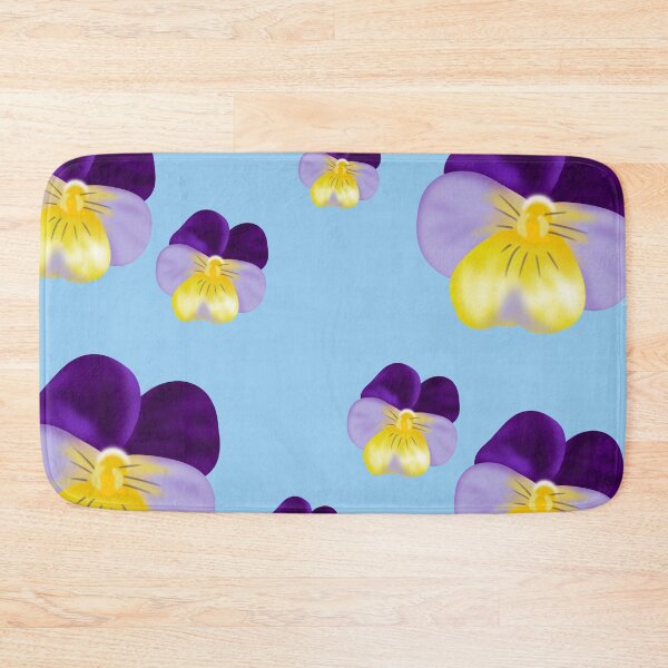 Item preview, Summer Pansies Penséer Flowers Pattern with Light Blue Background designed and sold by Karen Ekdahl.
