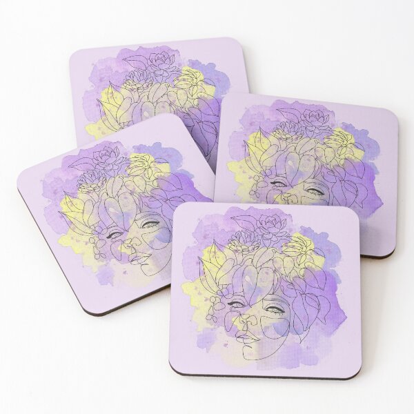 Item preview, Abstract Face with Flowers, Watercolour designed and sold by ORA_ORA.