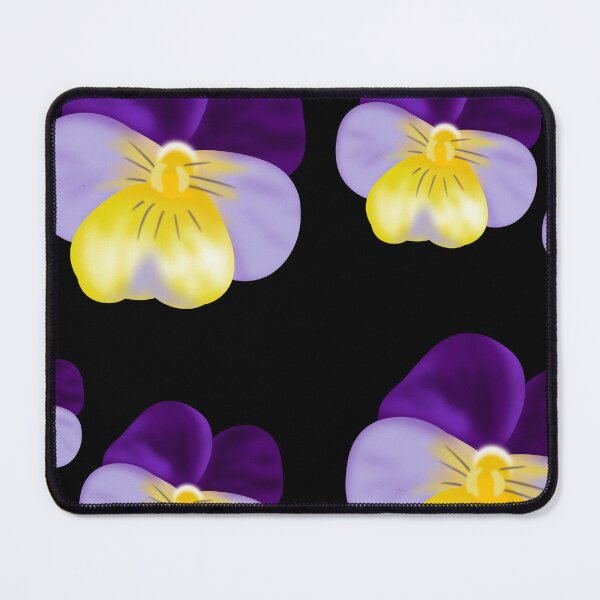 Item preview, Summer Spring Pansies Penséer Flowers Pattern with Black Background designed and sold by Karen Ekdahl.