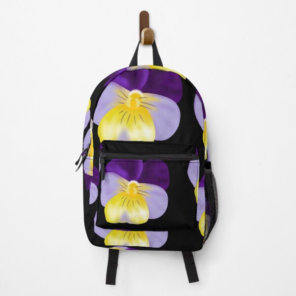 Item preview, Summer Spring Pansies Penséer Flowers Pattern with Black Background designed and sold by Karen Ekdahl.