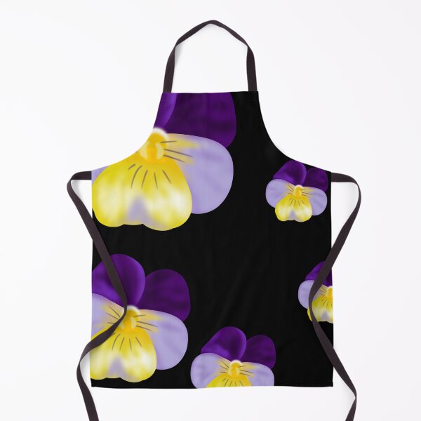 Item preview, Summer Spring Pansies Penséer Flowers Pattern with Black Background designed and sold by Karen Ekdahl.