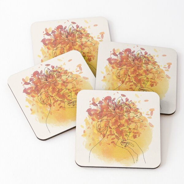Item preview, Hand  Drawn Woman Face With Flower, Portrait Minimalistic Style, Leaves designed and sold by ORA_ORA.