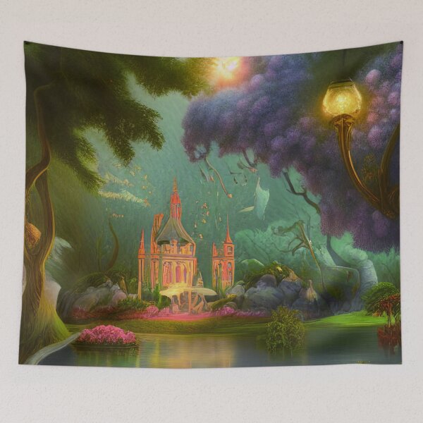 Item preview, Fantasy House In a Greenery Scene, Fantasy Cottagecore designed and sold by NatureFood.