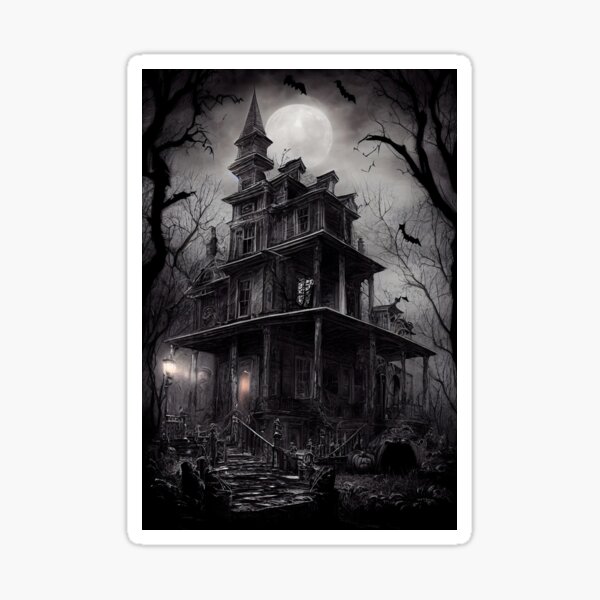 Cute Scary House Sticker