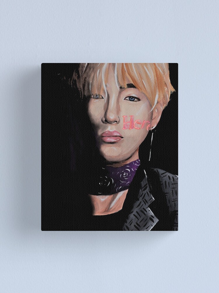 V Tae Kim Taehyung Wings Stigma Photoshoot Acrylic Painting Bts Fanart Canvas Print By