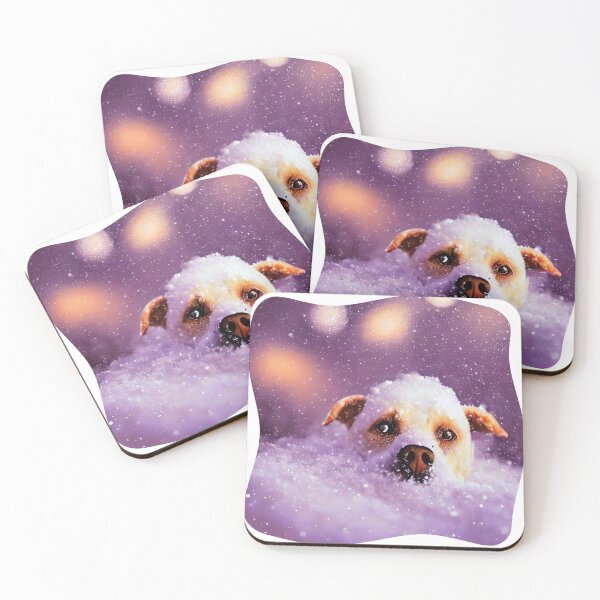 Item preview, christmas dog in a snowy wonderland designed and sold by Mebbotai.