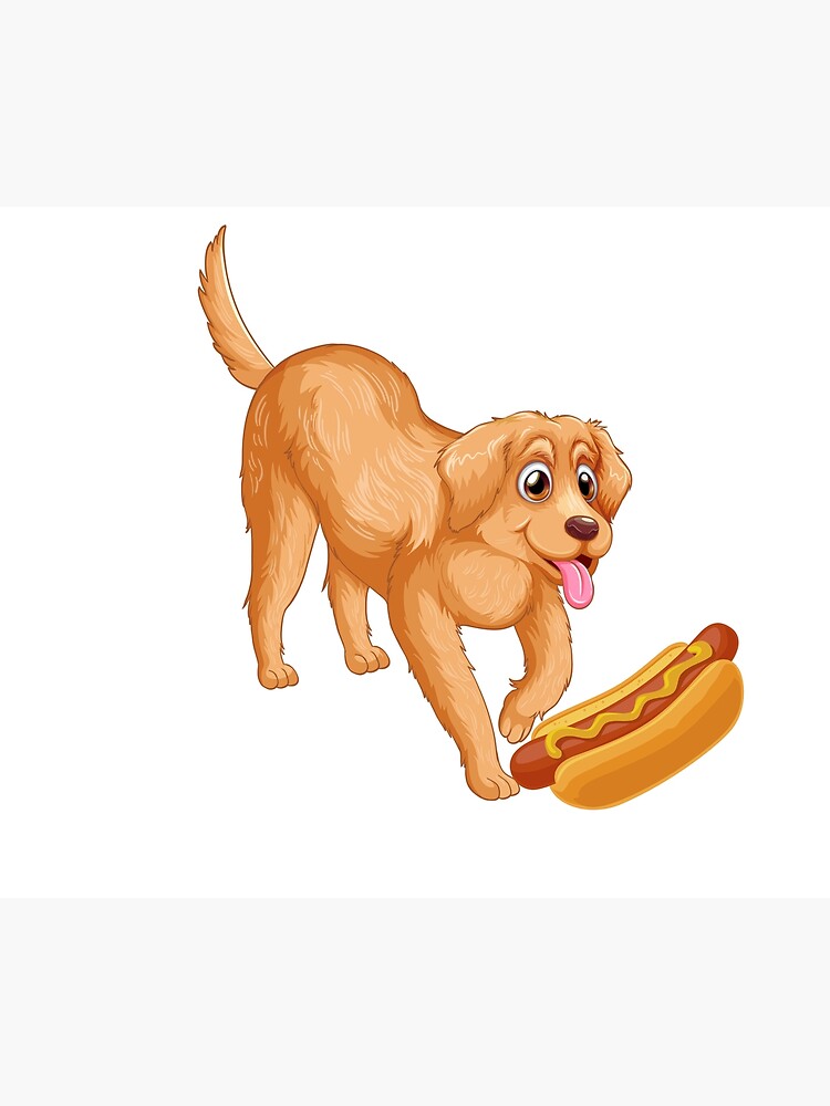 "Golden Retriever & Hot Dog" Poster for Sale by BestDesignerCat Redbubble