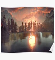 Fishing @ Sunset Poster