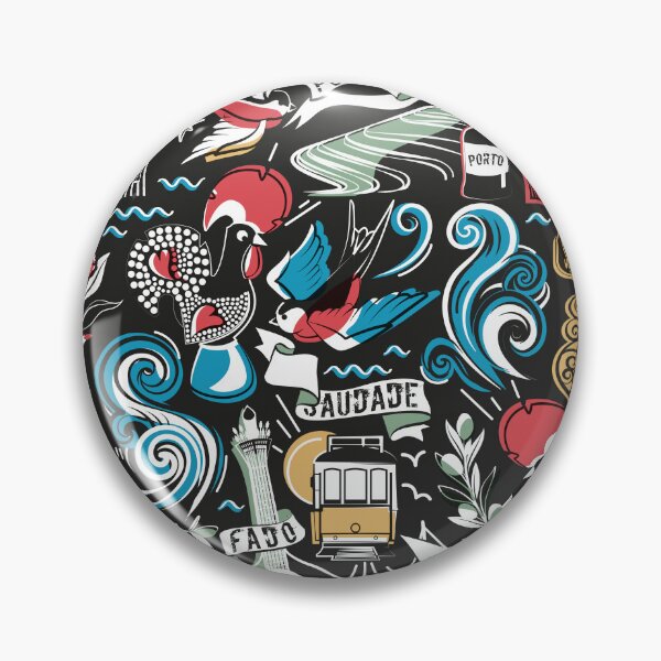 Item preview, Saudade // black background popular motifs from Portugal designed and sold by SelmaCardoso.