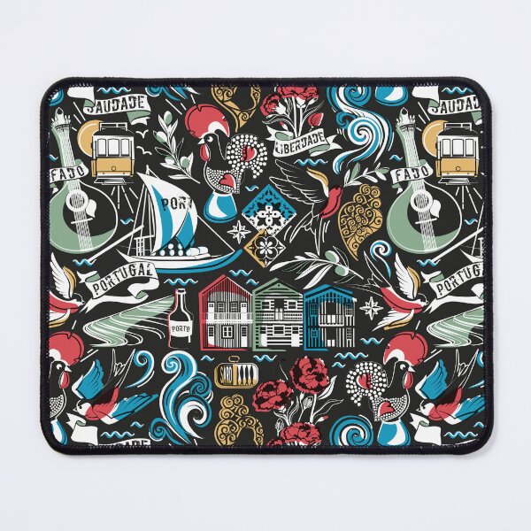 Item preview, Saudade // black background popular motifs from Portugal designed and sold by SelmaCardoso.