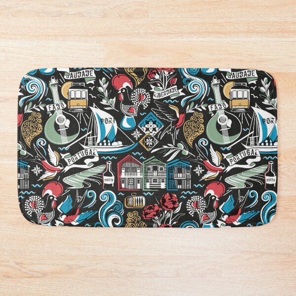 Item preview, Saudade // black background popular motifs from Portugal designed and sold by SelmaCardoso.