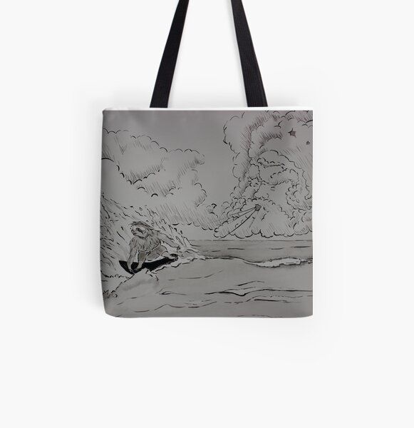 Wizard's Surfing Sloth! All Over Print Tote Bag