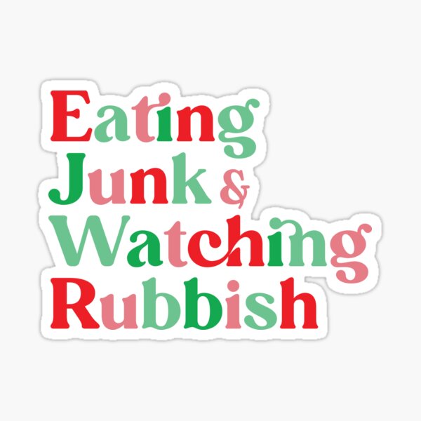 Vista previa del artículo con la obra «Comer basura y mirar basura solo en casa Navidad», diseñado y vendido por MarkFiveDesign.