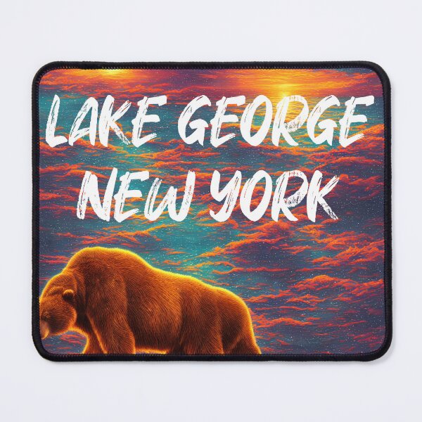 Item preview, Lake George New York Bear Vintage A Gift For A Magical Happy Christams New Year Thanksgiving and Birthday designed and sold by Man Of Pixels.