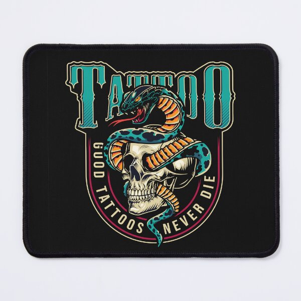 Item preview, Good Tattoos Never Die Skull and Cobra Design designed and sold by RepublicOfFire.