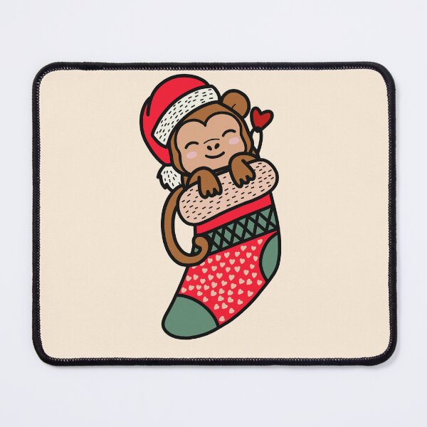 Item preview, Cute Kawaii Monkey In Christmas Sock Xmas Pajama designed and sold by JokeGysen.
