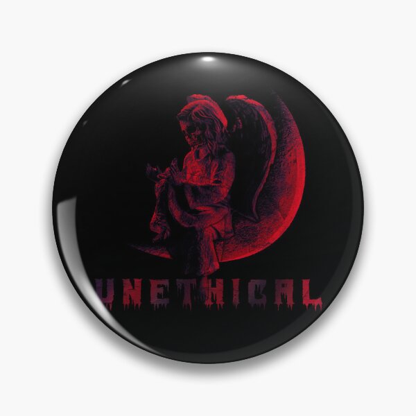 Item preview, Unethical Angel With Skull Face Sitting On Crescent Moon Dark Spooky Vibes designed and sold by SimpleAndGreat.