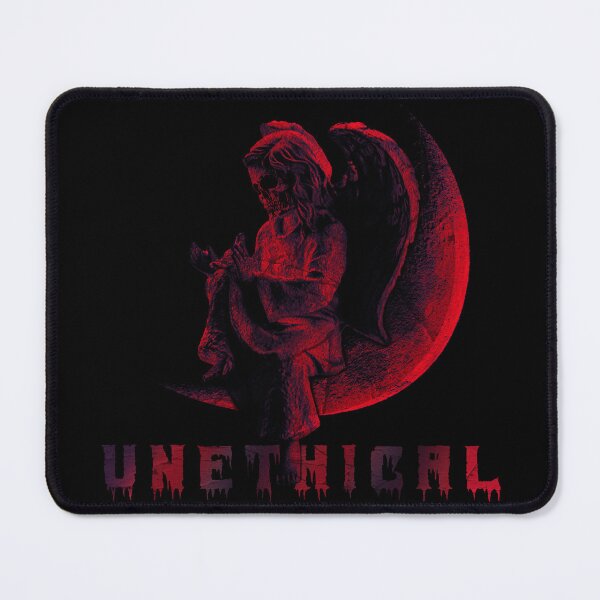 Item preview, Unethical Angel With Skull Face Sitting On Crescent Moon Dark Spooky Vibes designed and sold by SimpleAndGreat.