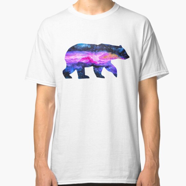 Galaxy Polar Bear Mixed Media Painting Classic T-Shirt