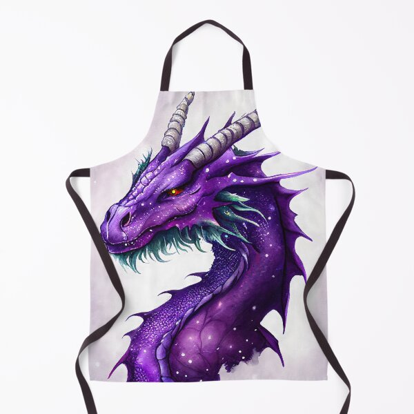 Artikelvorschau, Aquarell lila Drache mythologisches Fantasy-Kreatur-Porträt entworfen und verkauft von CGSGraphics.