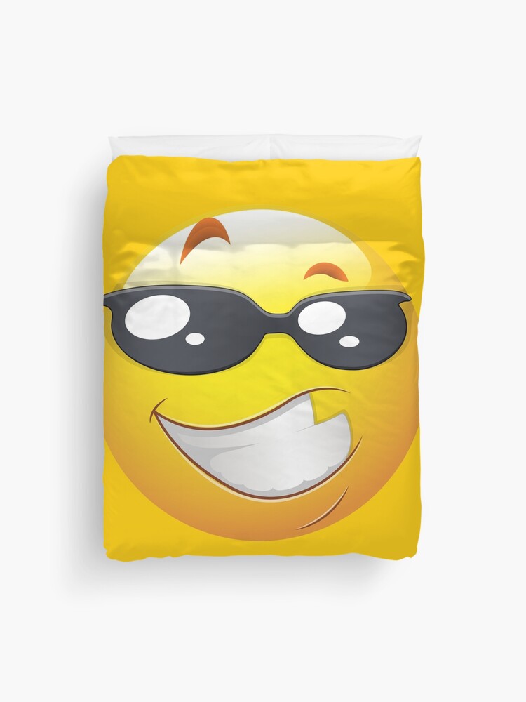 Emoji Pillow Sham Cartoon Like Smiley Faces of Mosters Happy Sad