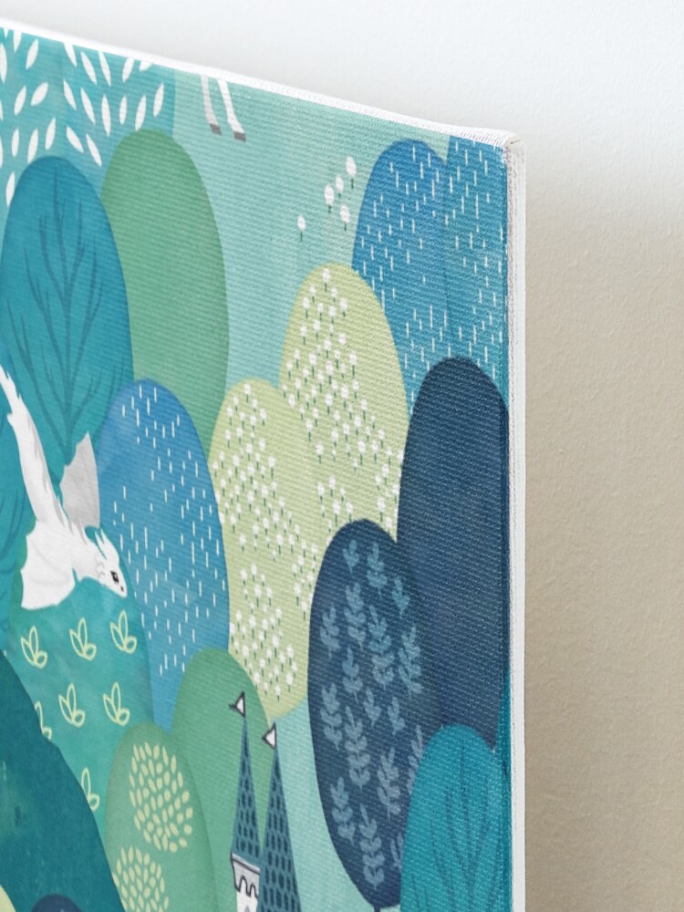 Alternate view of Enchanted forest green Mounted Print