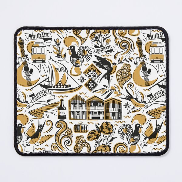 Item preview, Saudade // white background flash tattoo popular motifs from Portugal in rob roy yellow and black and white designed and sold by SelmaCardoso.