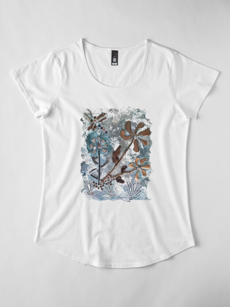 Alternate view of STEAMPUNK FLOWERS Premium Scoop T-Shirt