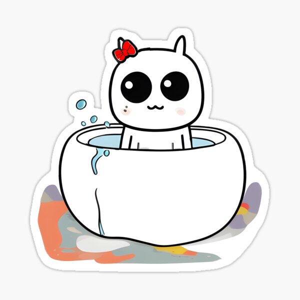 "Hornie taking a bath Bath emoji" Sticker for Sale by scifAI Redbubble