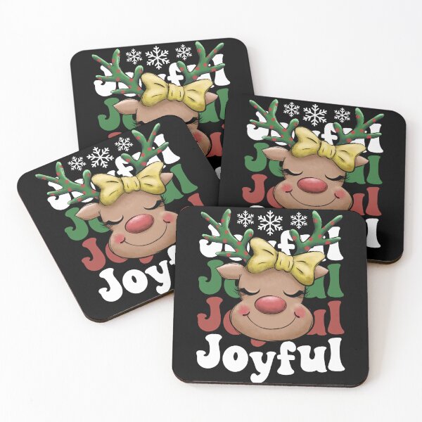 Item preview, Cute and Joyful Christmas Reindeer - Black designed and sold by PearlMoonGrapes.