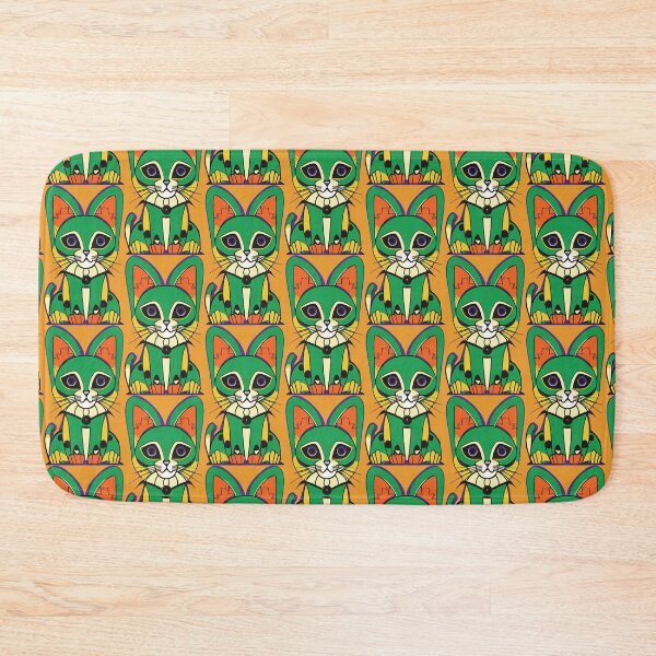 Item preview, Maya Patterned Kitten Green designed and sold by thumbjoint.