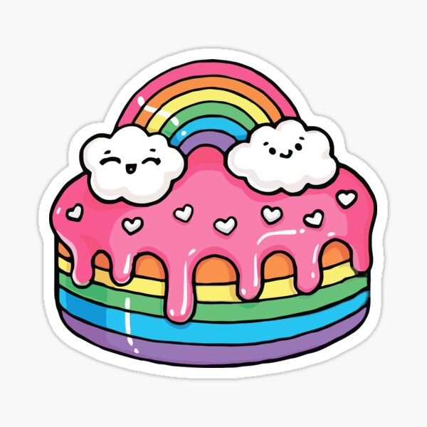 moriah elizabeth-rainbow cake Sticker