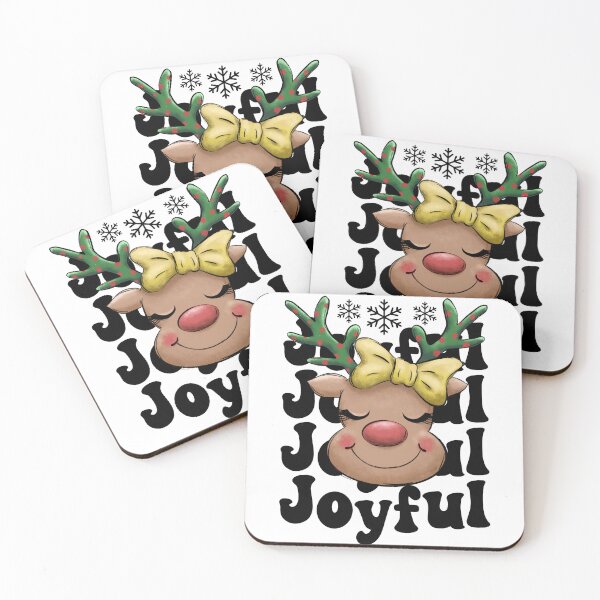 Item preview, Cute and Joyful Christmas Reindeer - Black Text designed and sold by PearlMoonGrapes.