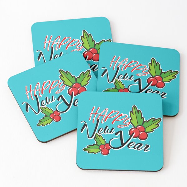 Item preview, Happy New Year greeting, logo with red berries designed and sold by annamiss.